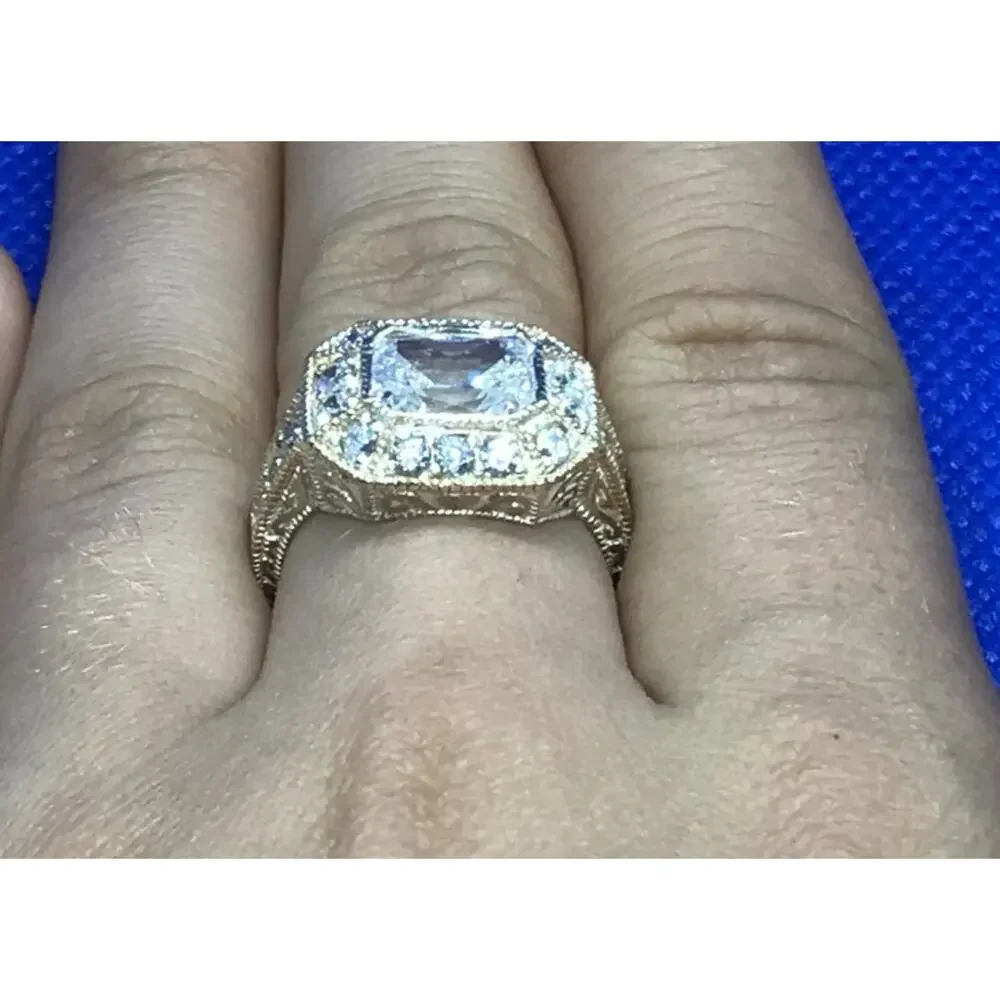 925 Sterling Silver CZ Ring Size 8.5
